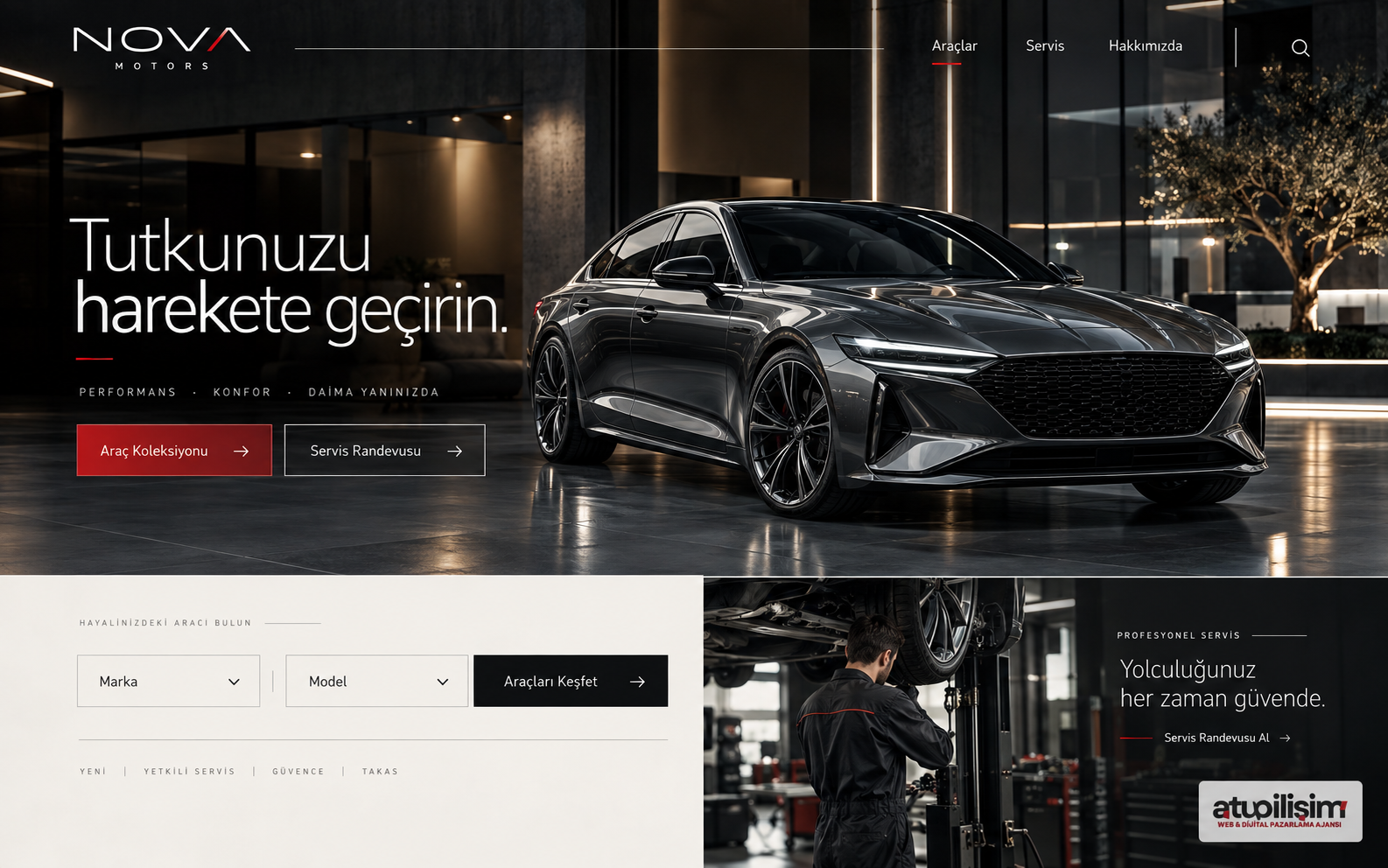 Oto Galeri ve Servisler için Web Tasarım