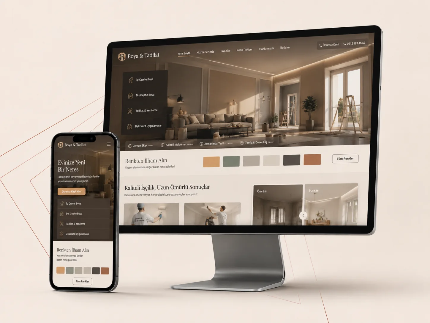 Boya ve Tadilat Web Sitesi web tasarım örneği