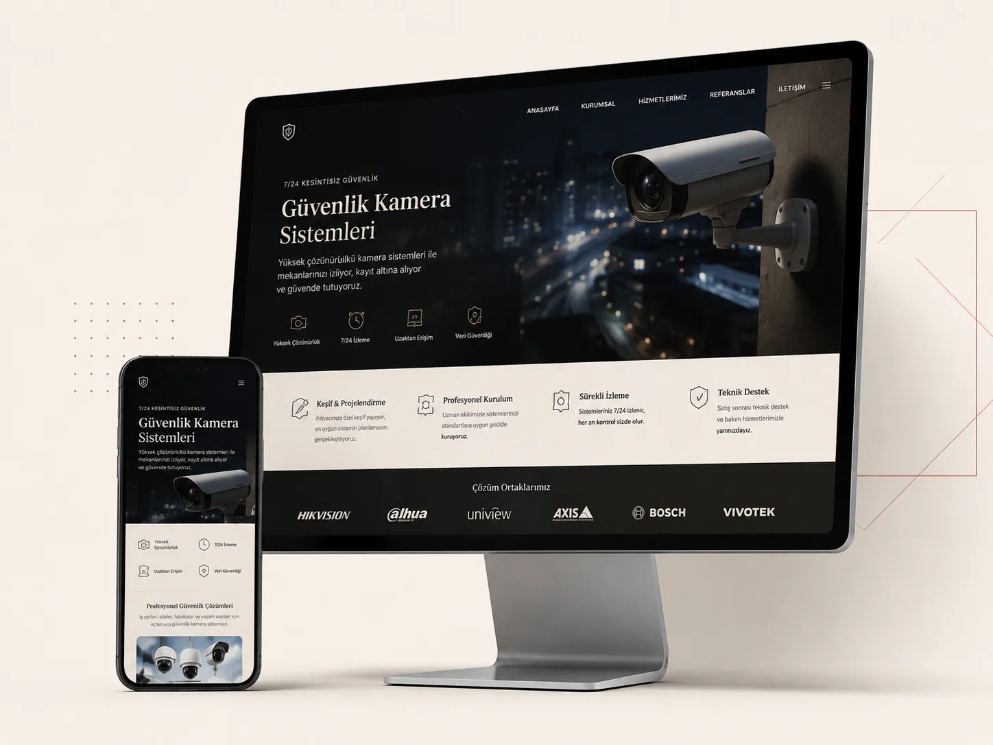 Güvenlik Kamera Sistemleri Web Sitesi web tasarım örneği