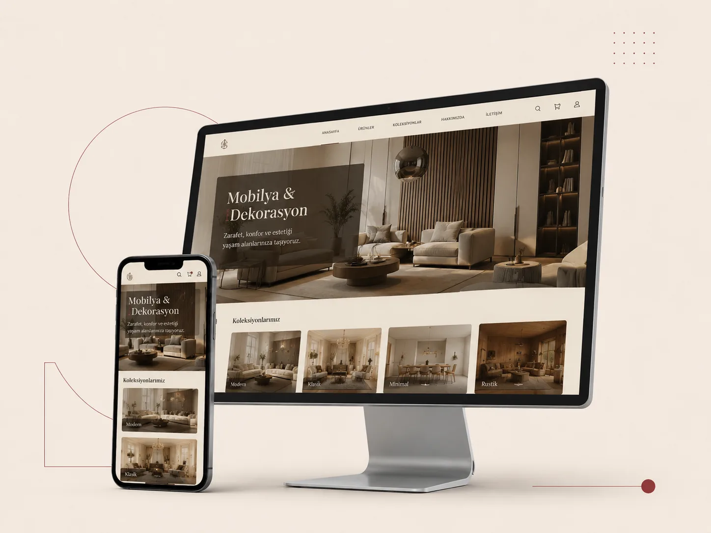 Mobilya ve Dekorasyon Web Sitesi web tasarım örneği