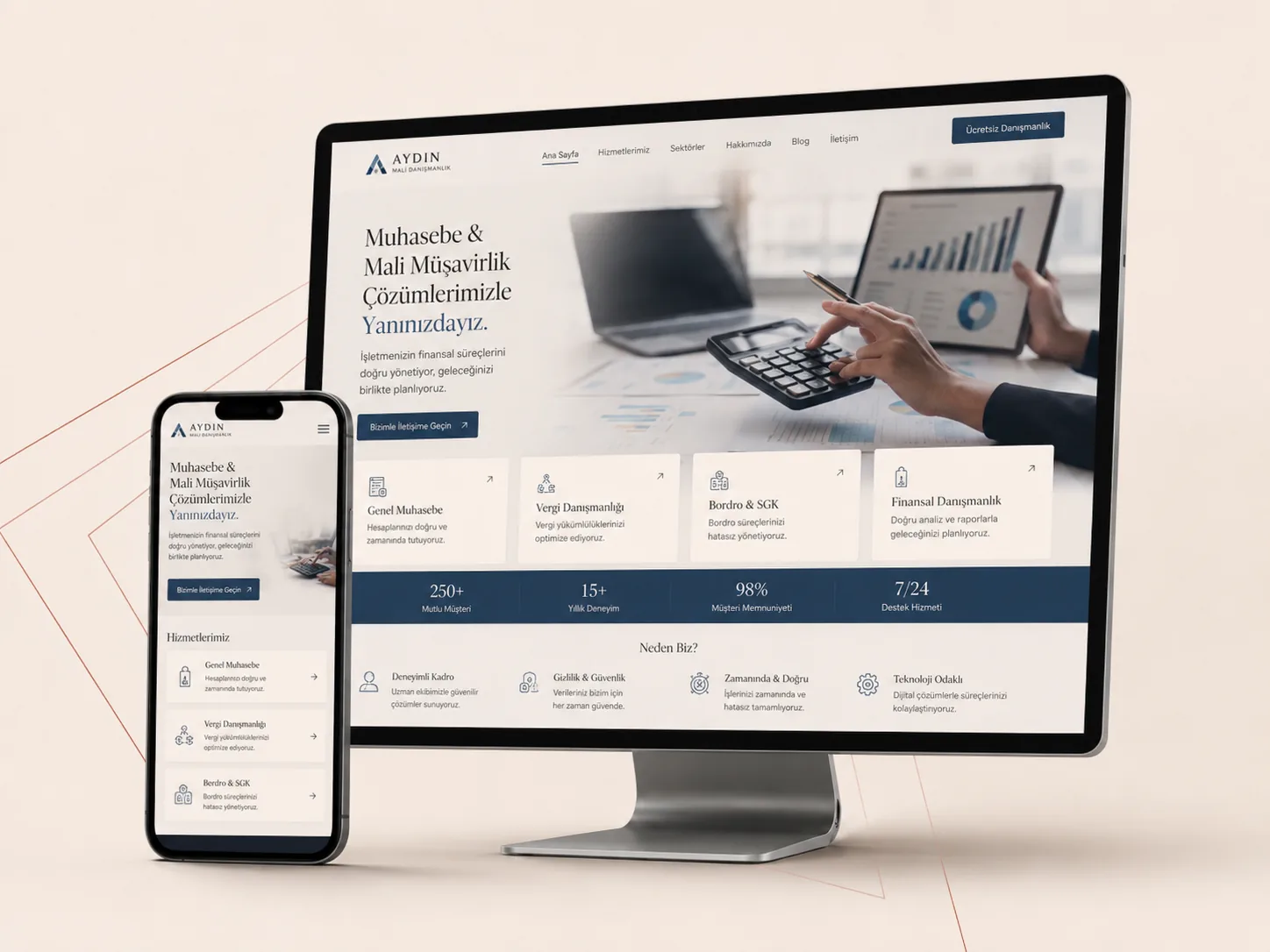 Muhasebe ve Mali Müşavir Web Sitesi web tasarım örneği