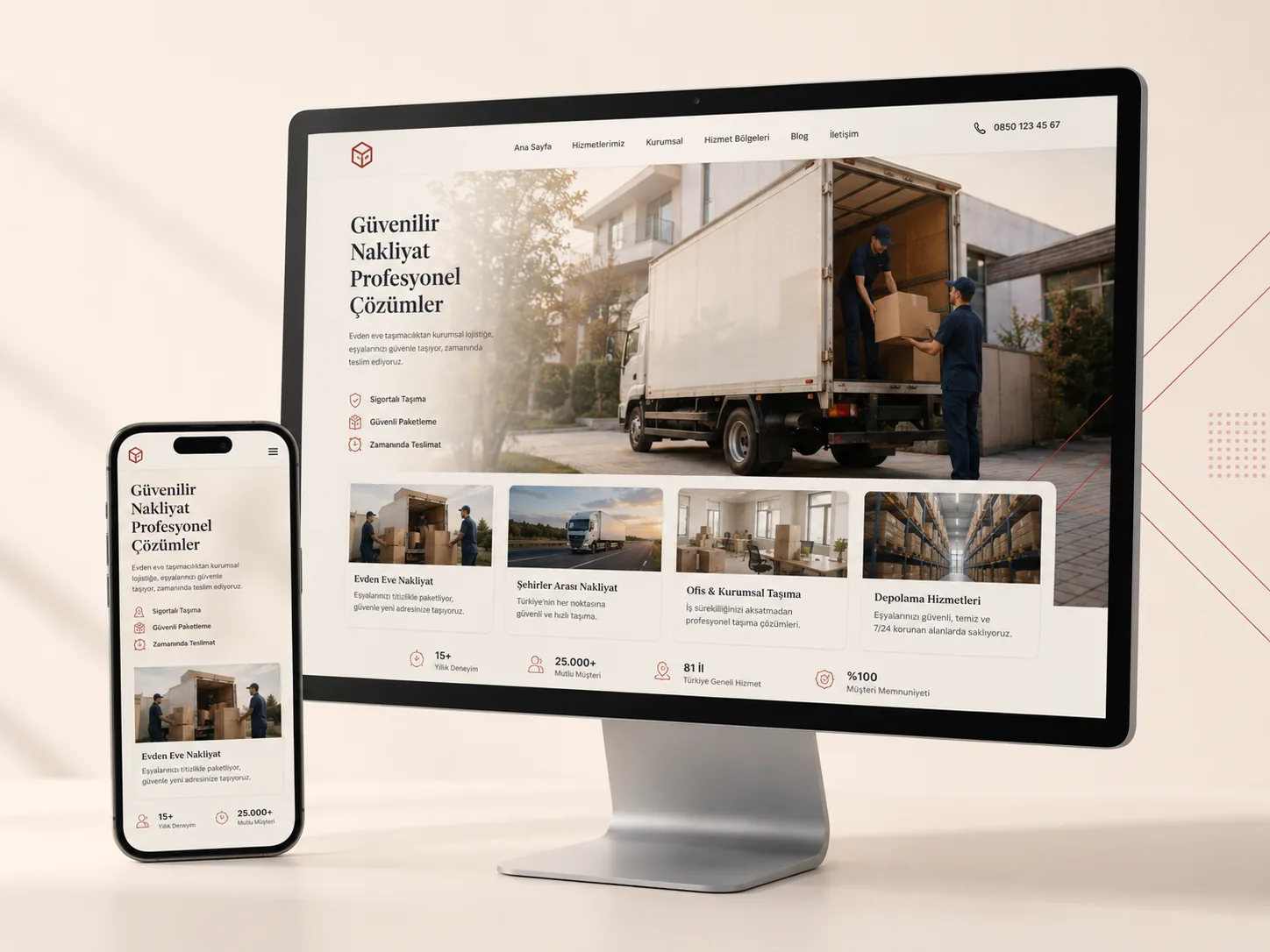 Nakliyat Web Sitesi web tasarım örneği