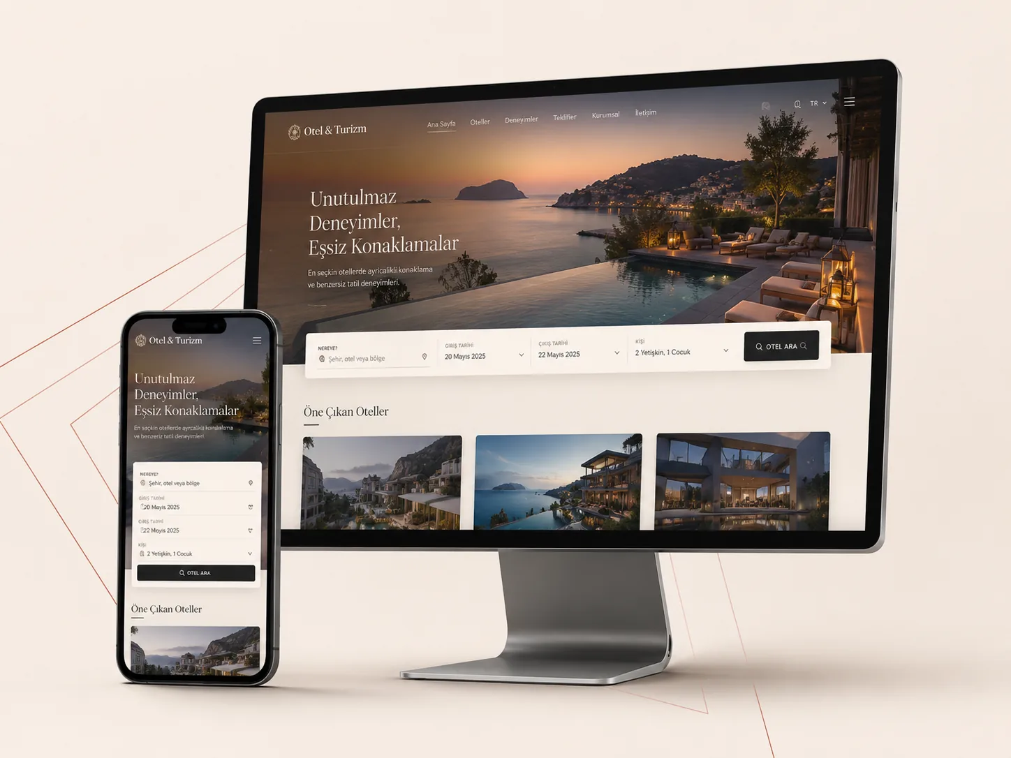 Otel ve Turizm Web Sitesi web tasarım örneği
