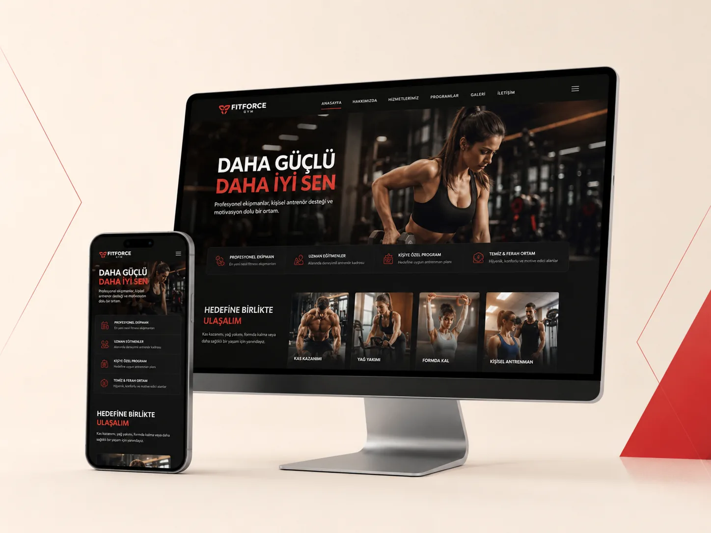 Spor Salonu Web Sitesi web tasarım örneği