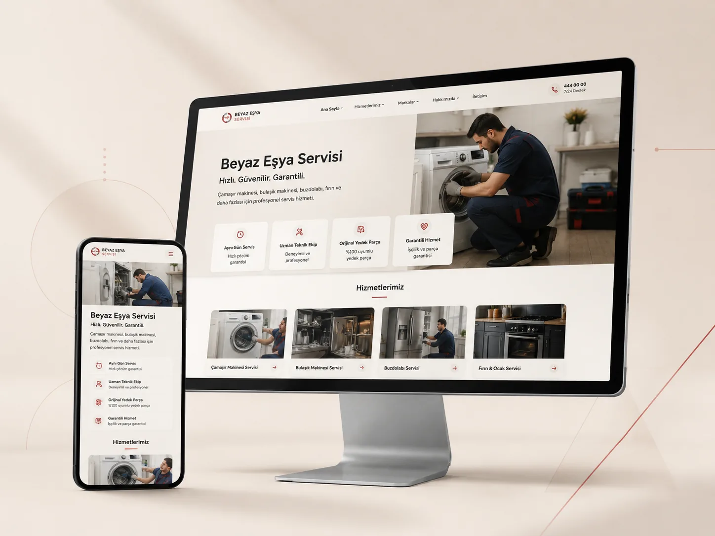 Beyaz Eşya Servisi Web Sitesi web tasarım örneği