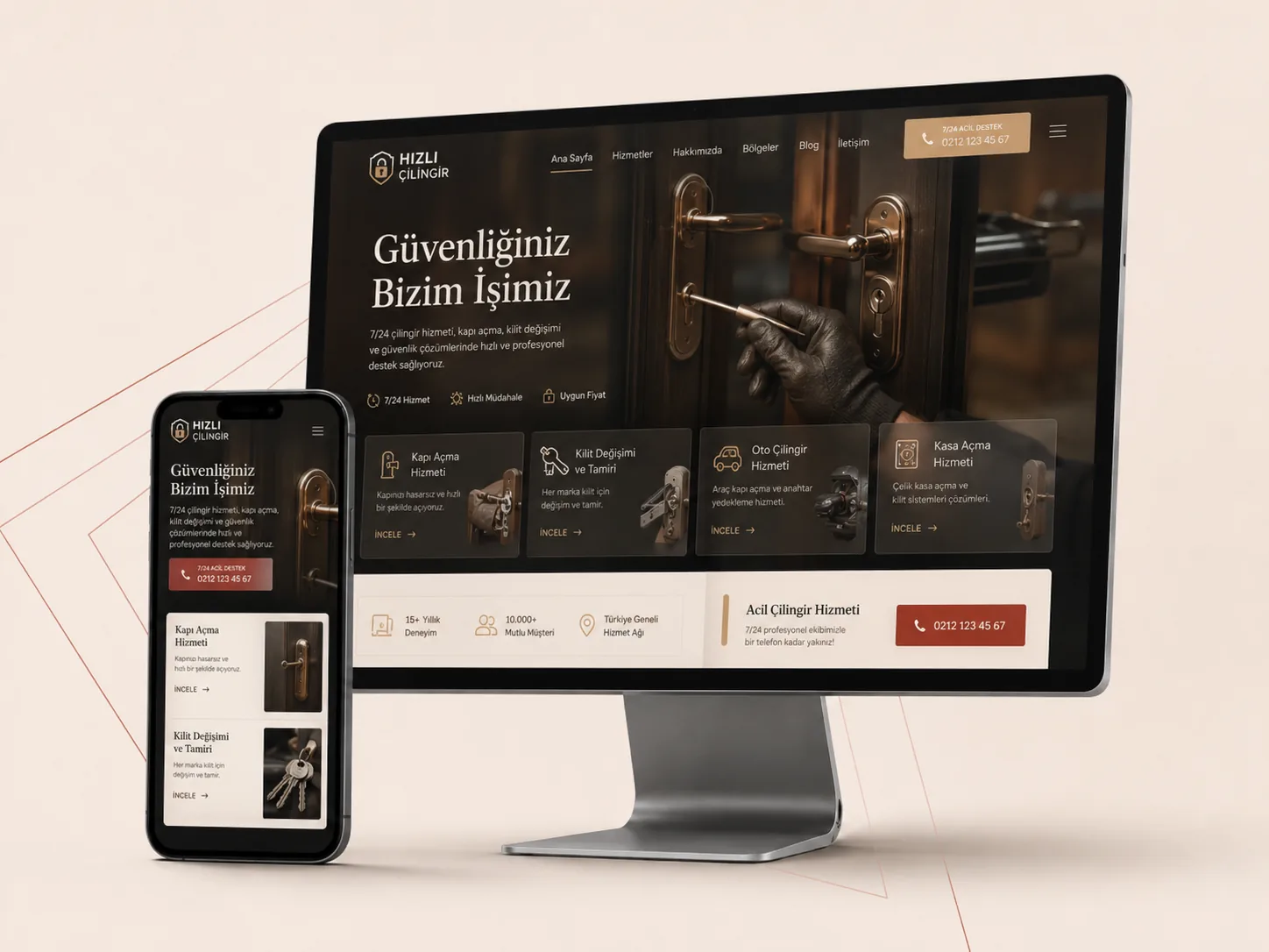 Çilingir Web Sitesi web tasarım örneği