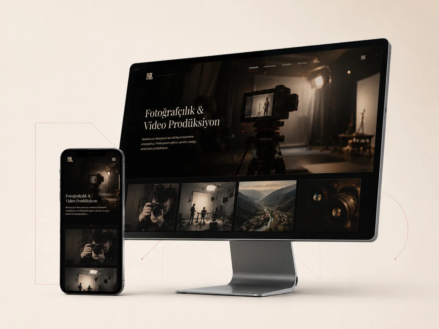 Fotoğrafçı ve Prodüksiyon Web Sitesi web tasarım örneği