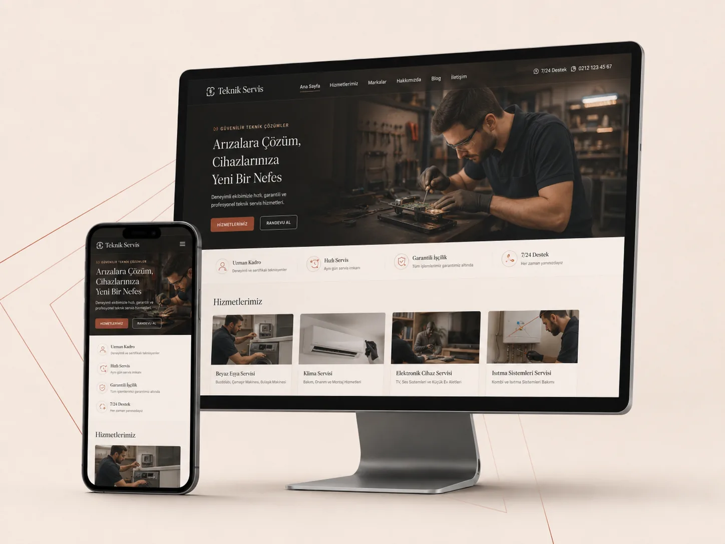 Teknik Servis Web Sitesi web tasarım örneği